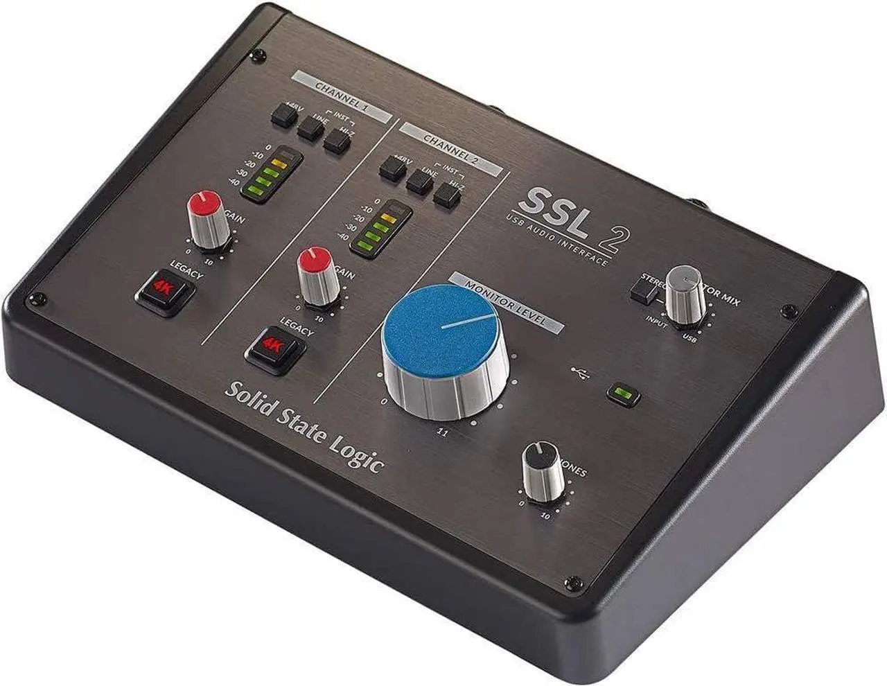 Alt view image 3 of 6 - Ssl SSL-2 Desktop USB Type-C Audio Interface Bundle with Studio Monitor Headphone, MIDI Cable & XLR Cable