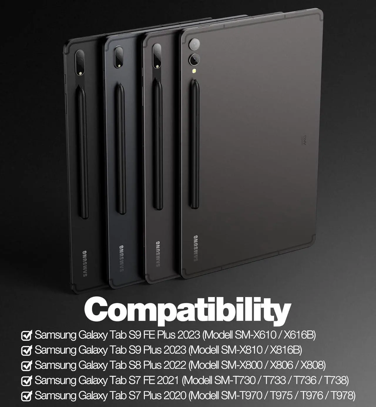 Alt view image 2 of 7 - for Samsung Galaxy Tab S9+ Plus/S9 FE+ Plus/S8+ Plus/S7+ Plus/S7 FE Case with Keyboard 12.4" Floating Cantilever Magnetic Stand Multi-Touch Trackpad Backlit S Pen Holder US Version - Black