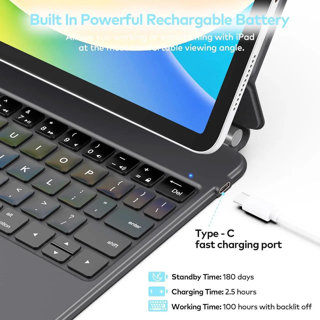 Alt view image 7 of 7 - Keyboard Case for iPad 10th generation 2022  Magic-Style Magnetic Keyboard Case with Multi-Touch Trackpad Compatible with iPad 10.9 inch 10th Gen  Floating Cantilever StandWireless Keyboard Case