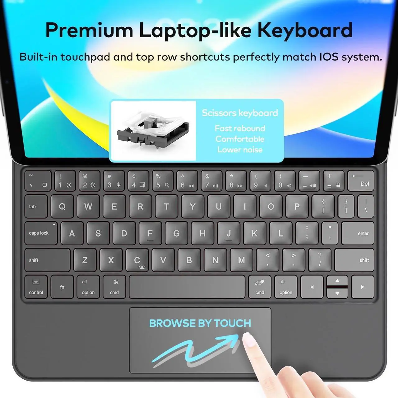 Alt view image 3 of 7 - Keyboard Case for iPad 10th generation 2022  Magic-Style Magnetic Keyboard Case with Multi-Touch Trackpad Compatible with iPad 10.9 inch 10th Gen  Floating Cantilever StandWireless Keyboard Case