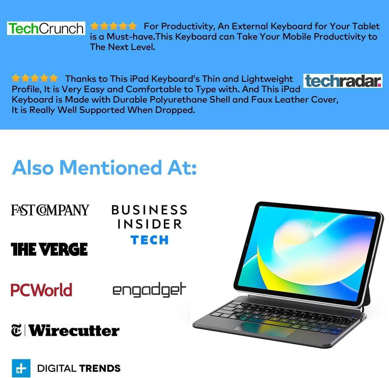 Alt view image 4 of 7 - Keyboard Case for iPad 10th generation 2022  Magic-Style Magnetic Keyboard Case with Multi-Touch Trackpad Compatible with iPad 10.9 inch 10th Gen  Floating Cantilever StandWireless Keyboard Case