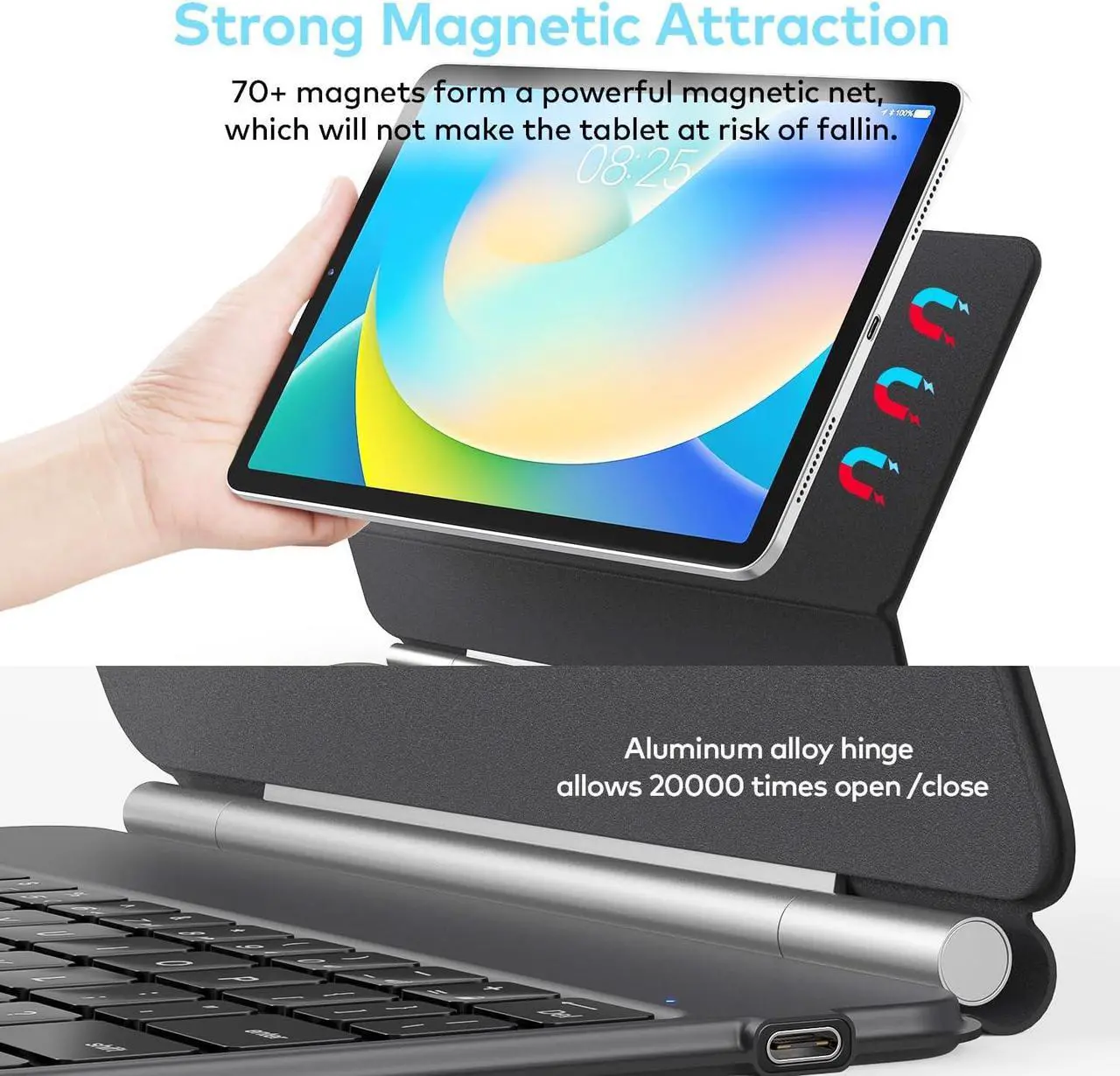 Alt view image 5 of 7 - Keyboard Case for iPad 10th generation 2022  Magic-Style Magnetic Keyboard Case with Multi-Touch Trackpad Compatible with iPad 10.9 inch 10th Gen  Floating Cantilever StandWireless Keyboard Case