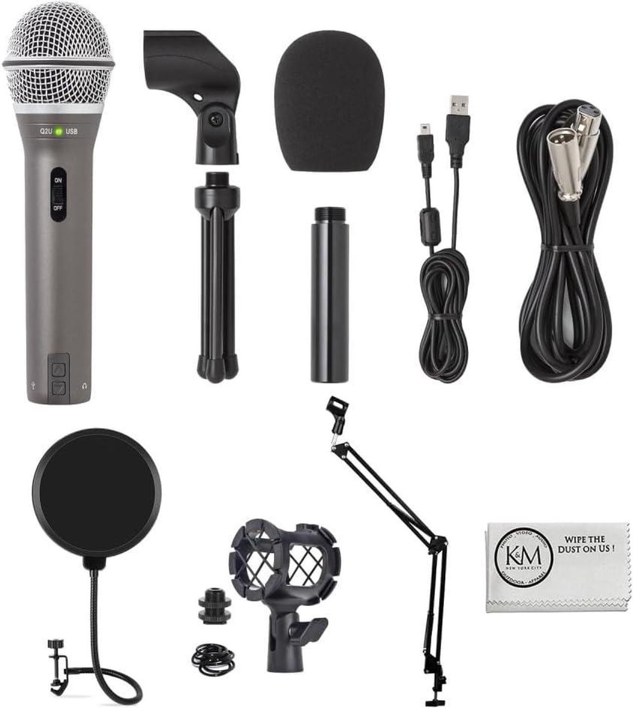 Main image of Samson Q2U Recording & Podcasting Pack | Gray Bundled with Shockmount + Pop Filter + Mic Arm + Microfiber Cleaning Cloth (5 Items)