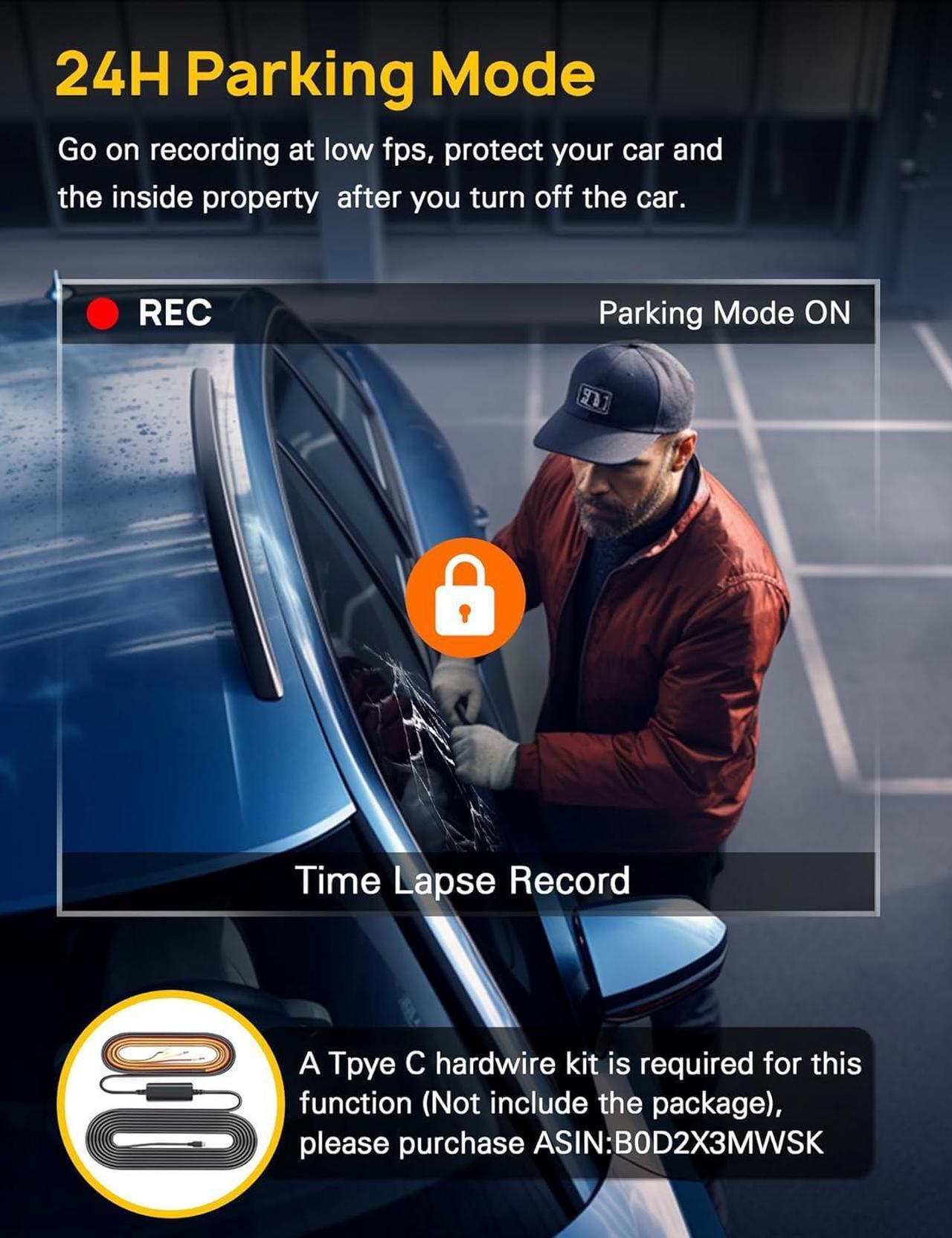 Alt view image 6 of 7 - 3 Channel 5GHz WiFi Dash Cam with 64GB Card, 2.5K+1080P Dash Cam Front and Rear/Inside, 2.5K+1080P+1080P Three Way Dash Camera for Cars, Dashcam 24H Parking Mode, Support 256GB Max Silver