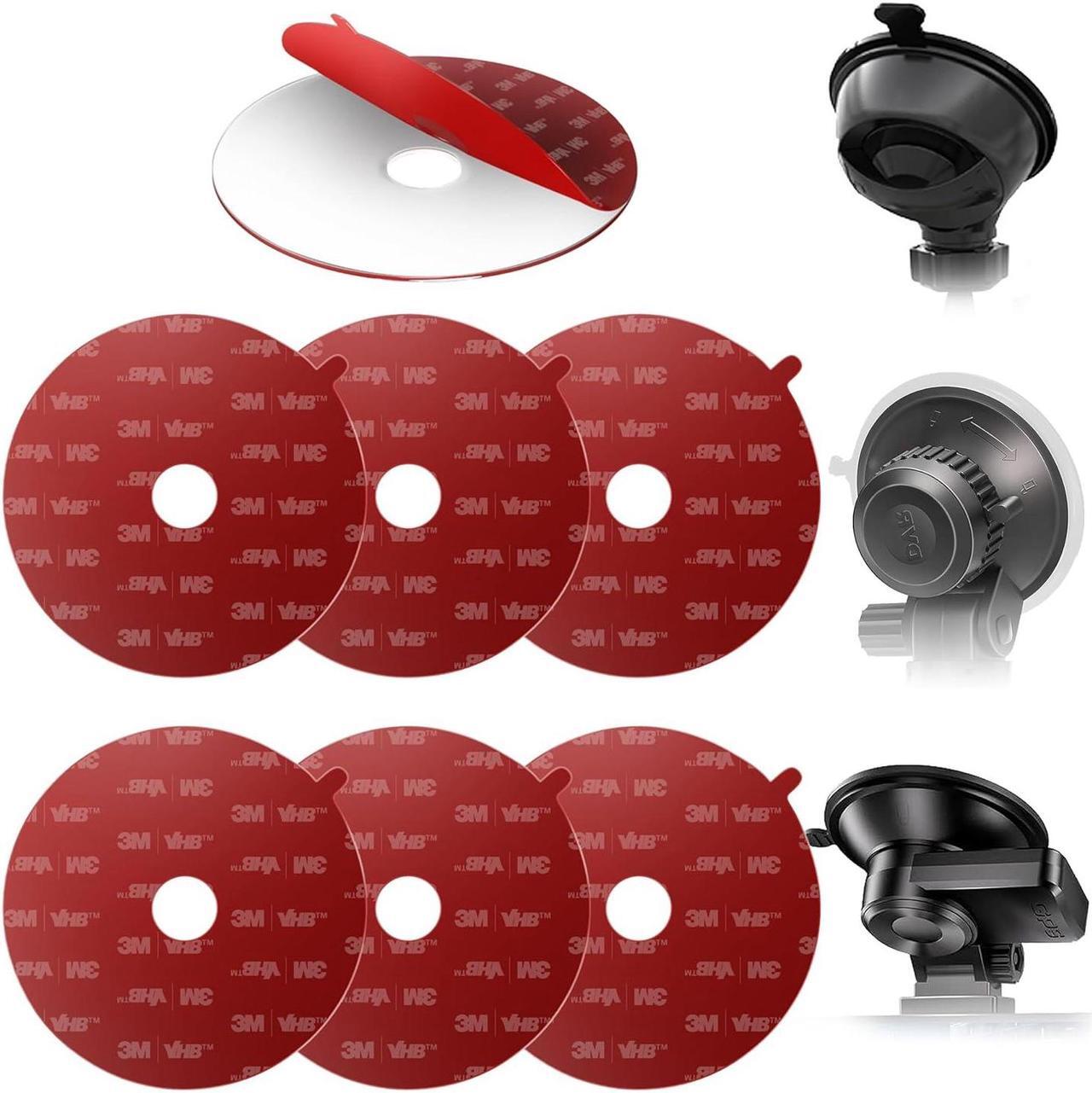 Main image of 3M VHB Clear Double Sided Acrylic Foam Mounting Tape - 2.2 inches (56mm) Round Heavy Duty Adhesives Pad, Secure Dash Cam Suction Cup Mount with Center Hole Design - Pack of 6