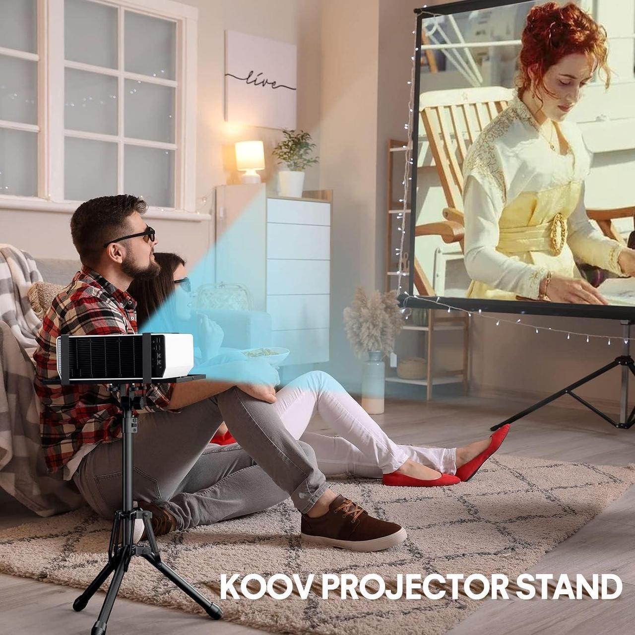 Alt view image 7 of 7 - Projector Stand Adjustable Height 20" to 61", Foldable Projector Tripod Stand with Mouse Tray & Phone Holder, Portable Laptop Floor Stand for Office Home Stage Studio DJ Racks Podium Stand