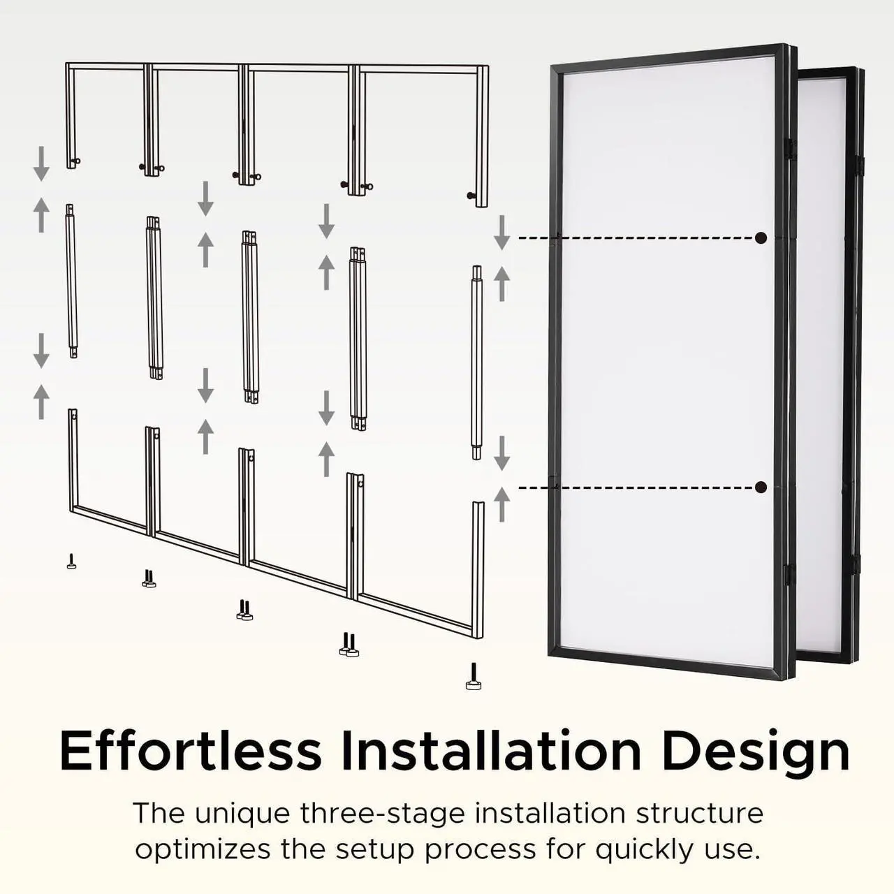 Alt view image 3 of 7 - DJ Facade Booth Portable Event Cover Screen - Foldable 4 Detachable Metal Frame Light Projector Display Scrim Panel Stand with Carry Bag (White and Black)