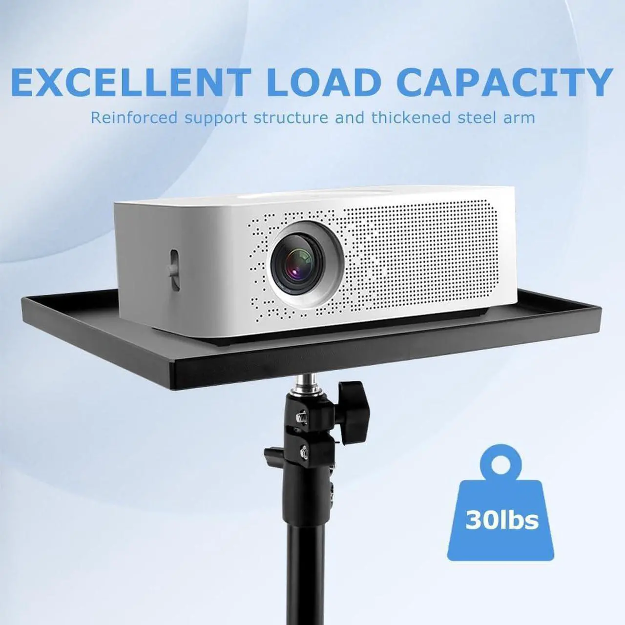 Alt view image 5 of 7 - Projector Tripod Stand, Portable Laptop Tripod Stand, Multi Purpose DJ Equipment Studio Stand Mount Holder for Outdoor Office Home Stage, Adjustable Height 21.65 to 47.24 Inch