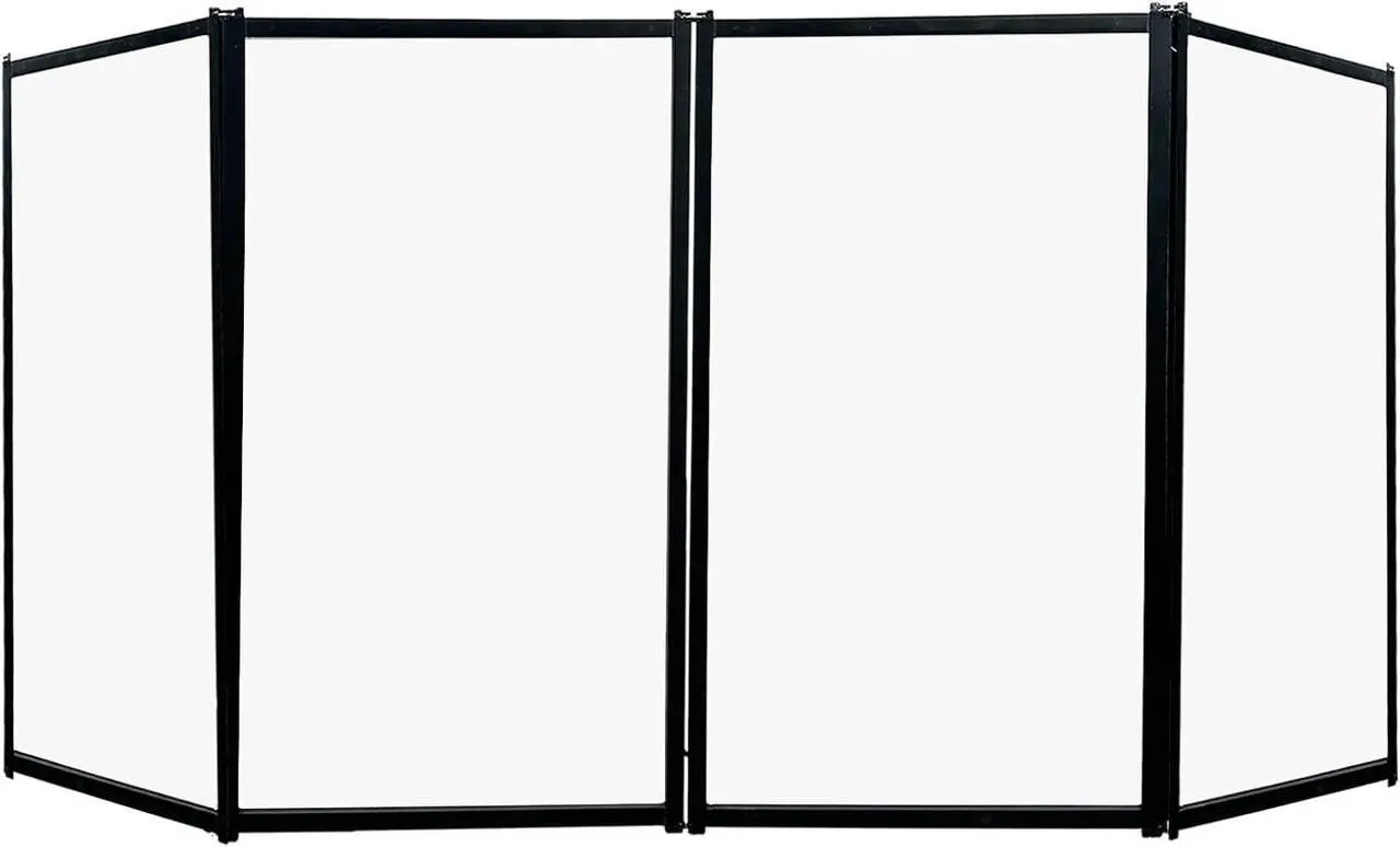 Main image of Portable DJ Facade, Professional DJ Fence, Foldable DJ Booth with Black and White Lighting Scrim, Adjustable Standing DJ Event Facade with Oversized Carry Bag