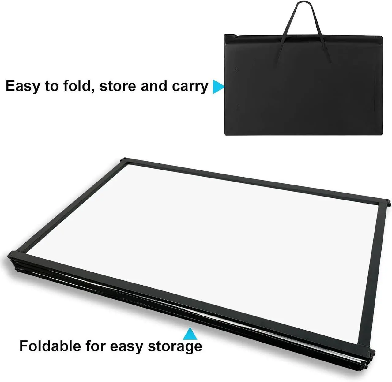 Alt view image 4 of 5 - Portable DJ Facade, Professional DJ Fence, Foldable DJ Booth with Black and White Lighting Scrim, Adjustable Standing DJ Event Facade with Oversized Carry Bag