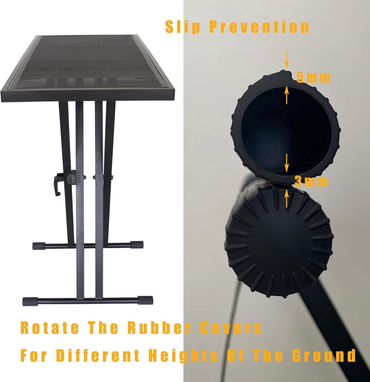 Alt view image 4 of 7 - Portable DJ Table Stand DJ Controller Stand DJ Desk DJ Booth Adjustable Height DJ Stand For Laptop/Synth DJ Mixer Stand with Braced Keyboard Stand w/35 x 17.3 Table Top and Travel Bag