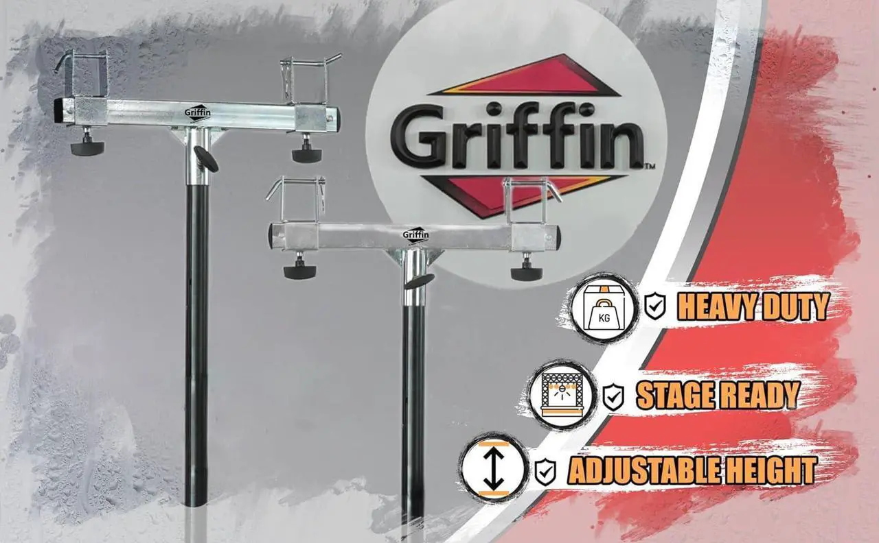 Alt view image 3 of 4 - T Bar Adapters for Lighting  Stands (2)| Triangle or Square ing Bracket Mounts for Light Cans & DJ Booth Kit | Pro-Audio Effects Stage Hardware Holder | Music Equipment Gear Platform