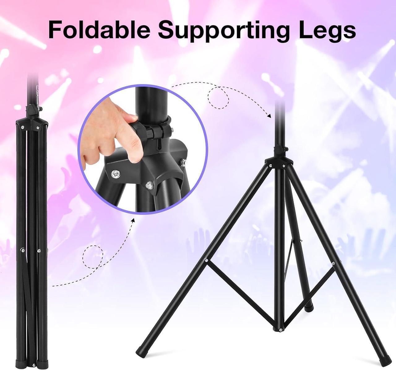 Alt view image 5 of 7 - DJ Light Stand, Tripod Lighting Stand with 73""-138"" Adjustable Height, Portable T-bar Light Stand Stage Light Stand for Bar, Party & Banquet, TL35700