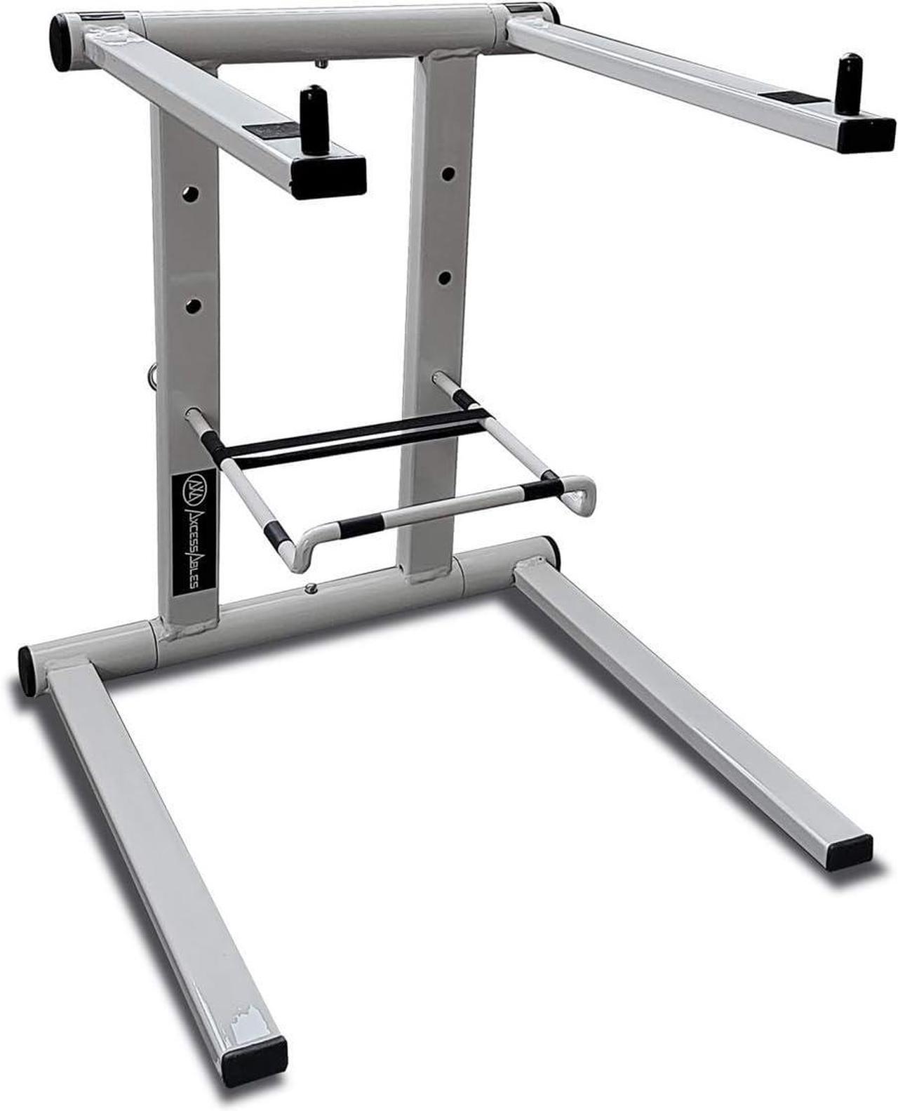 Alt view image 2 of 7 - Portable Folding Laptop Stand with Bag | Elevated MacBook Stand for Home Office, Music Production, Gaming, DJ Controller | No Assembly Required (White)