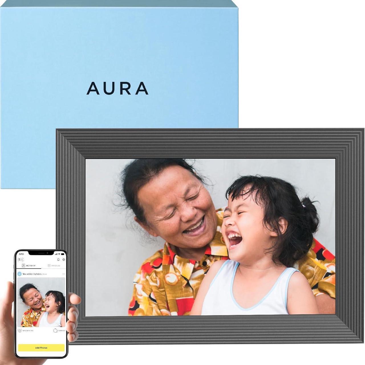 Main image of HD WiFi Digital Picture Frame, 10.1, Add Photos with Aura App, Free Unlimited Storage - Wirecutters Pick for Best Digital Photo Frame 2022 - Gravel