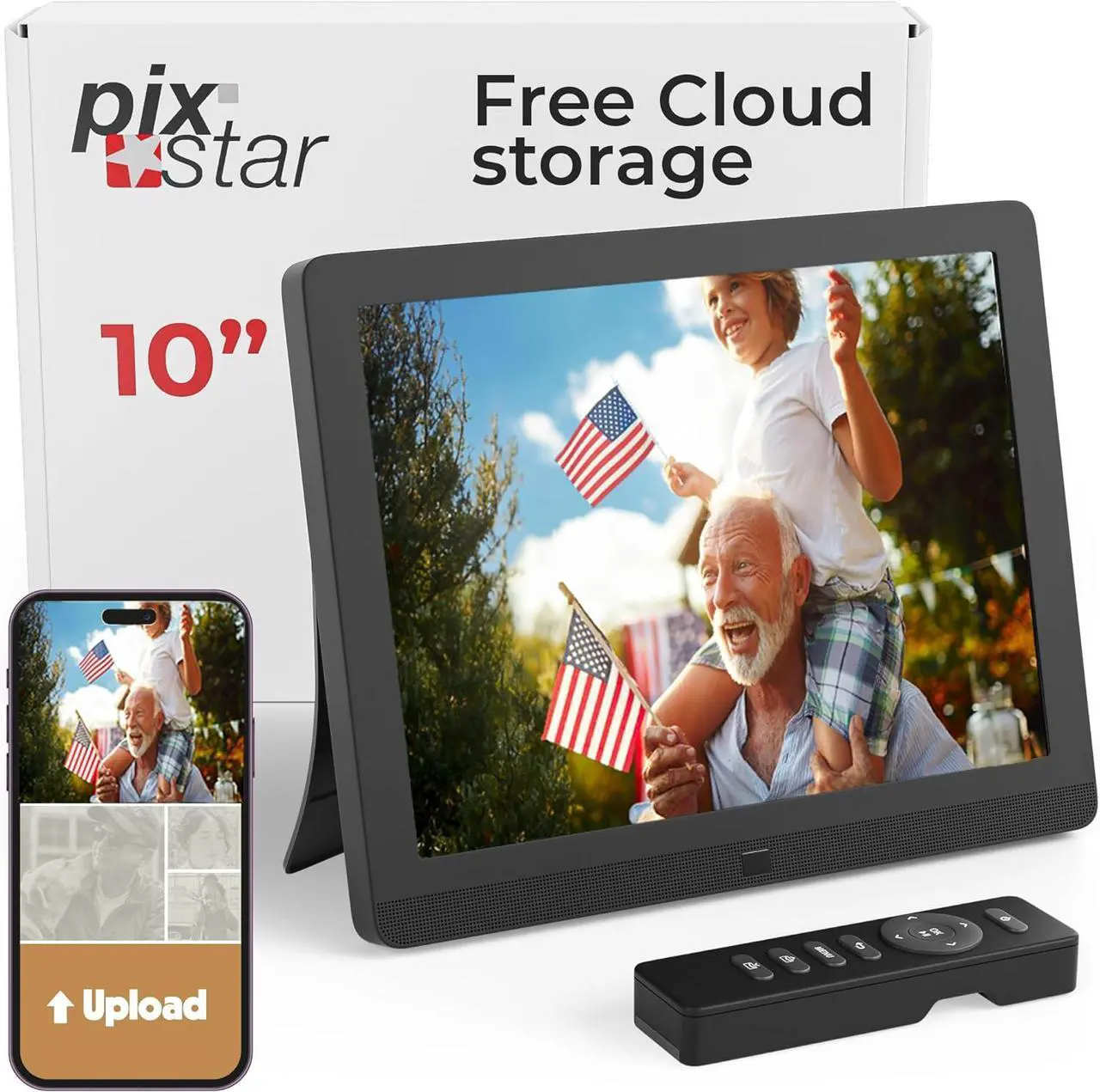 Main image of 10 inch Digital Frame WiFi | Free Unlimited Cloud Storage | Motion Sensor | Highly giftable for Grandparents | IPS Display | Easy Setup Digital Photo Frame | Electronic Picture Frame