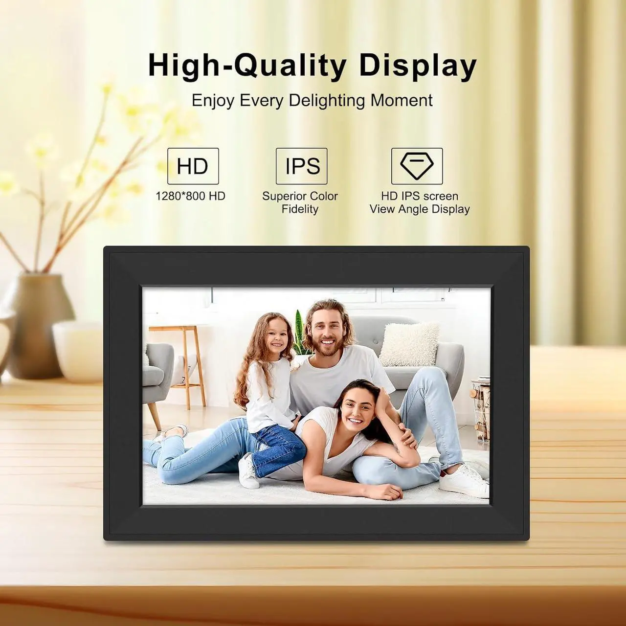 Alt view image 5 of 6 - 10.1 Inch WiFi Digital Picture Frame, Smart Electronic Clound Digital Photo Frame with 1280 * 800 HD Touch Screen, Instantly Share Photos & Video, Gift for Friend and Family