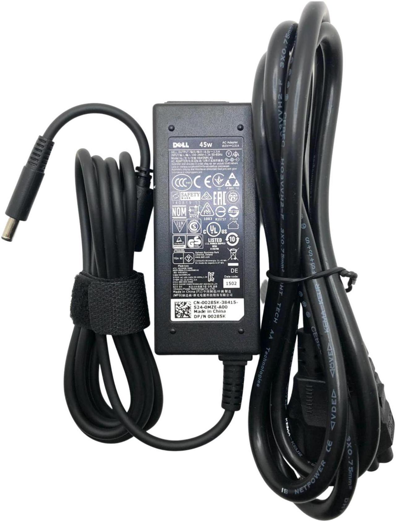 Dell 45W small pin 4.5*3.0mm original charger HA45NM140, 0285K, for Dell Vostro, Precision, XPS and Latitude- power cord included