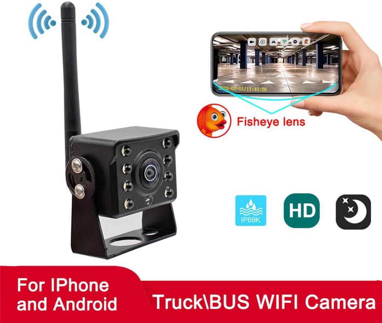 1x Car RV Bus Truck WiFi Wireless Reverse Parking Assist Camera For Android iOS