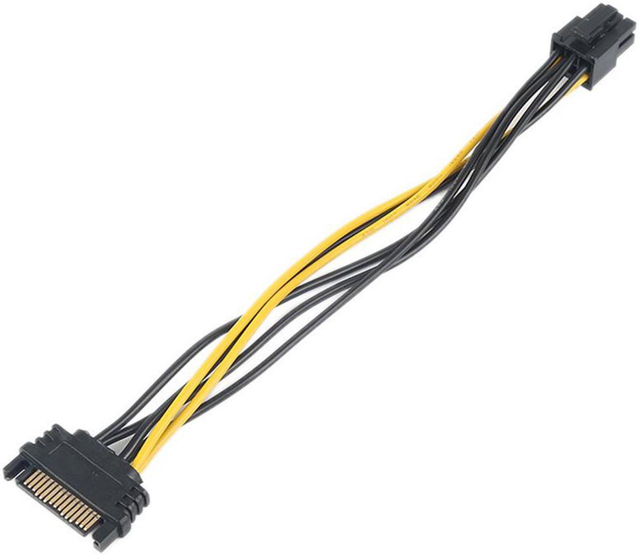 10pcs PCI Express 15 Pin to 6 Pin SATA Power Video Card Supply Adapter Cable 20cm