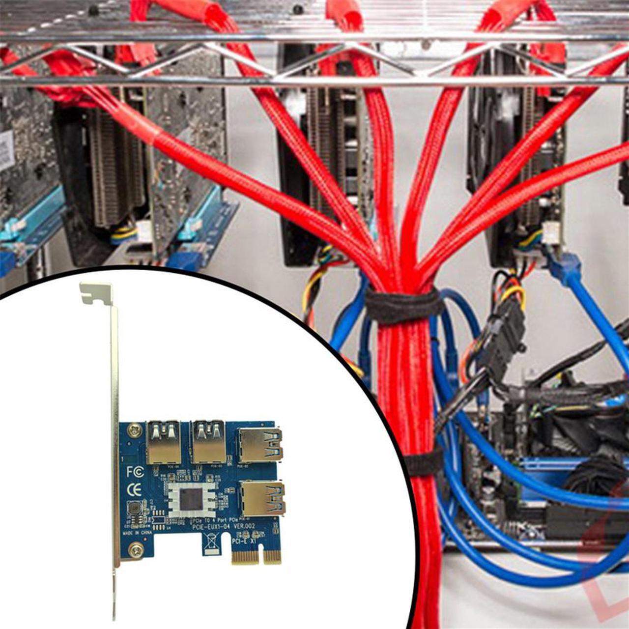 Alt view image 3 of 5 - Acaigel Hot PCI Express Riser Card PCI-E 1x to 16x 1 to 4 PCIE USB 3.0 Slot Multiplier