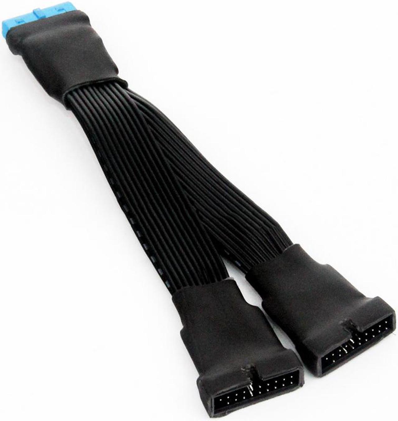 Motherboard Mainboard 19-pin To USB 3.0 20-pin 1 to 2 Power Extension Cable Cord