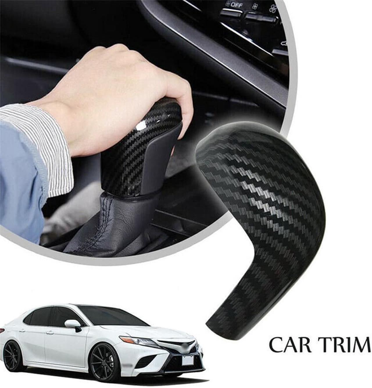 Carbon Fiber Look ABS Car Gear Shift Knob Cover Trim For Toyota Camry 2018-2021