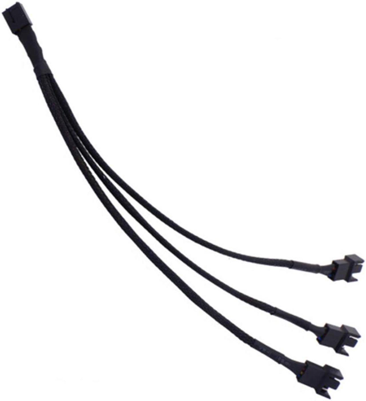 10x 1 To 3 Way Splitter Sleeved 4-Pin PWM Connector Fan Extension Cable