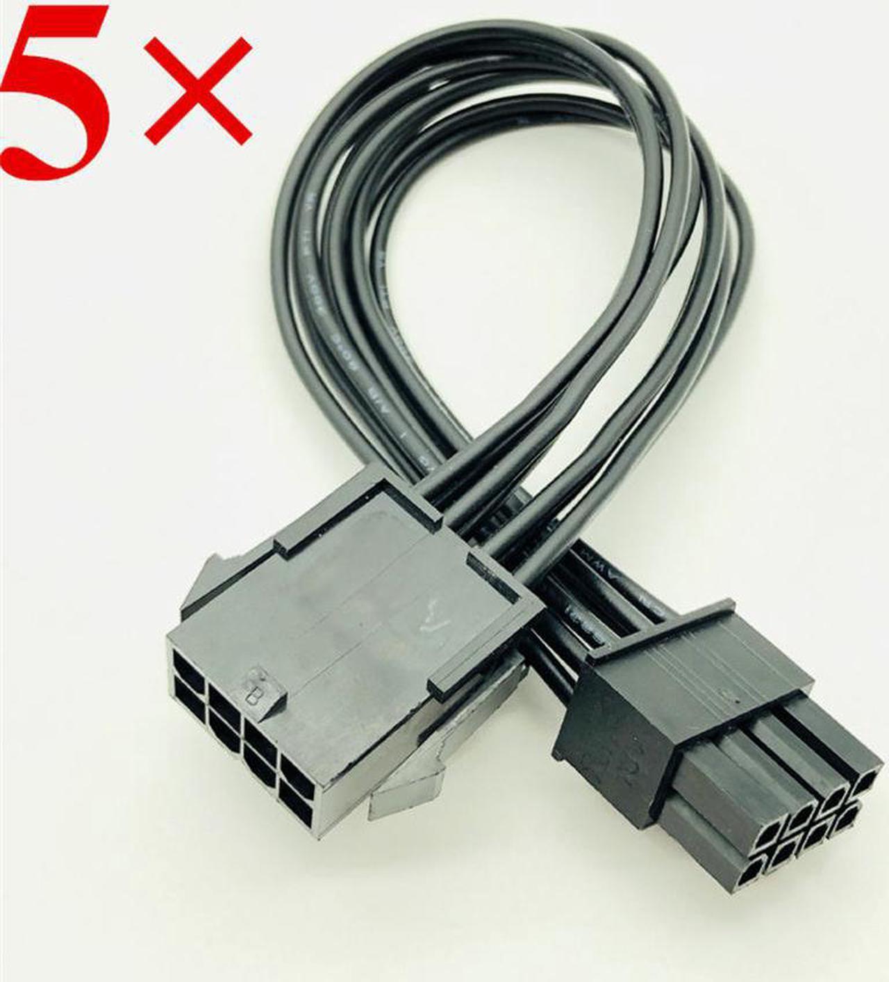 5Pcs 8Pin CPU Power Cable 8 Pin PCI-E to 8 Pin ATX EPS Male to Female PSU Motherboard Power Supply Extension Adapter Cable 20cm 18AWG