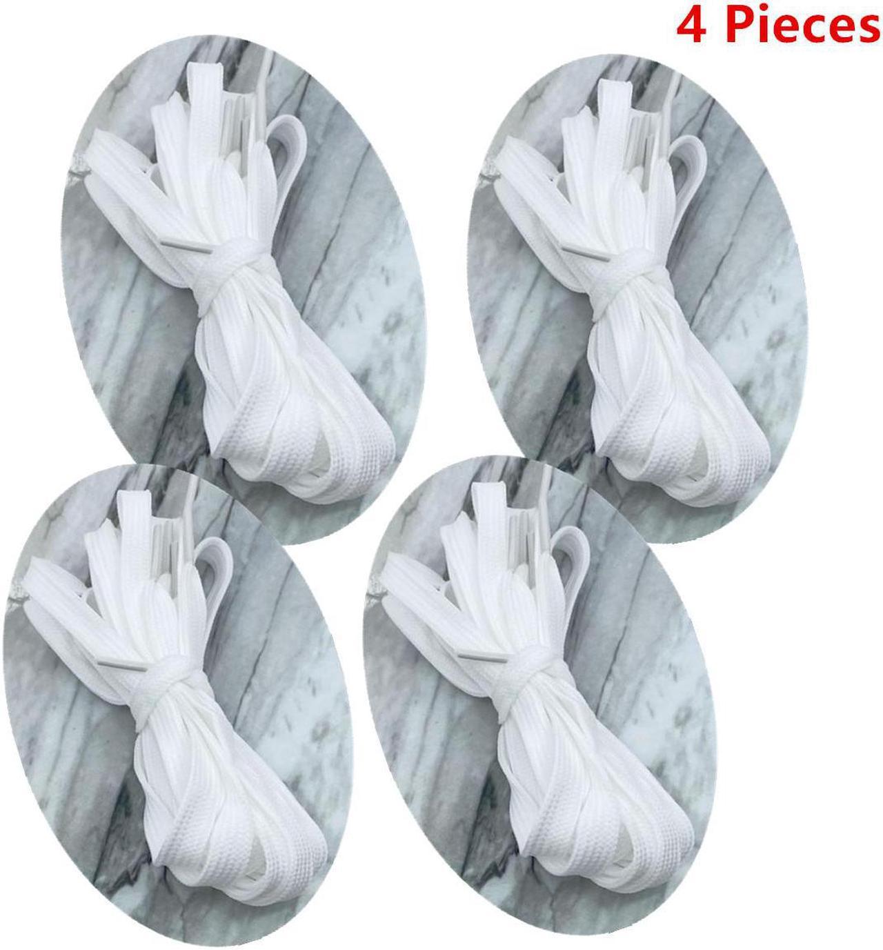 4pcs White Polyester Double-Layer Hollow Flat White Shoelaces