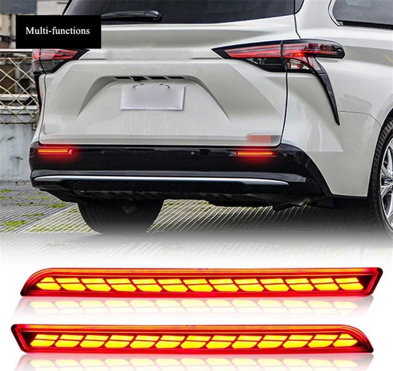 Pair of 2 LED Rear Bumper Tail Brake Turn Signal Light For Toyota Sienna 2021-23