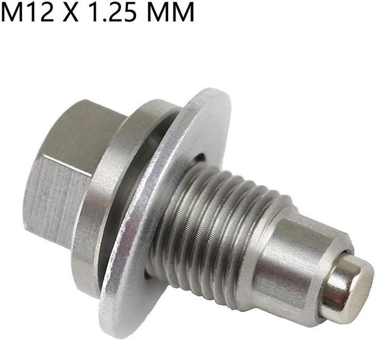 Acaigel 1 Pc Stainless Steel Engine Magnetic Oil Drain Plug with Neodymium Magnet M12 X 1.25 MM