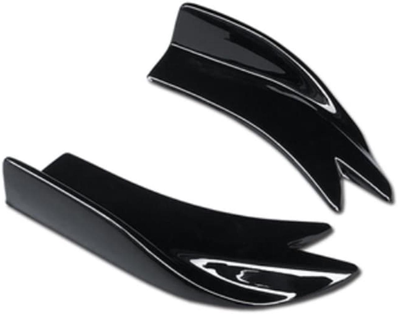 Acaigel 2x Glossy Black Car Rear Bumper Spoiler Canards Fins Splitters Lip ABS