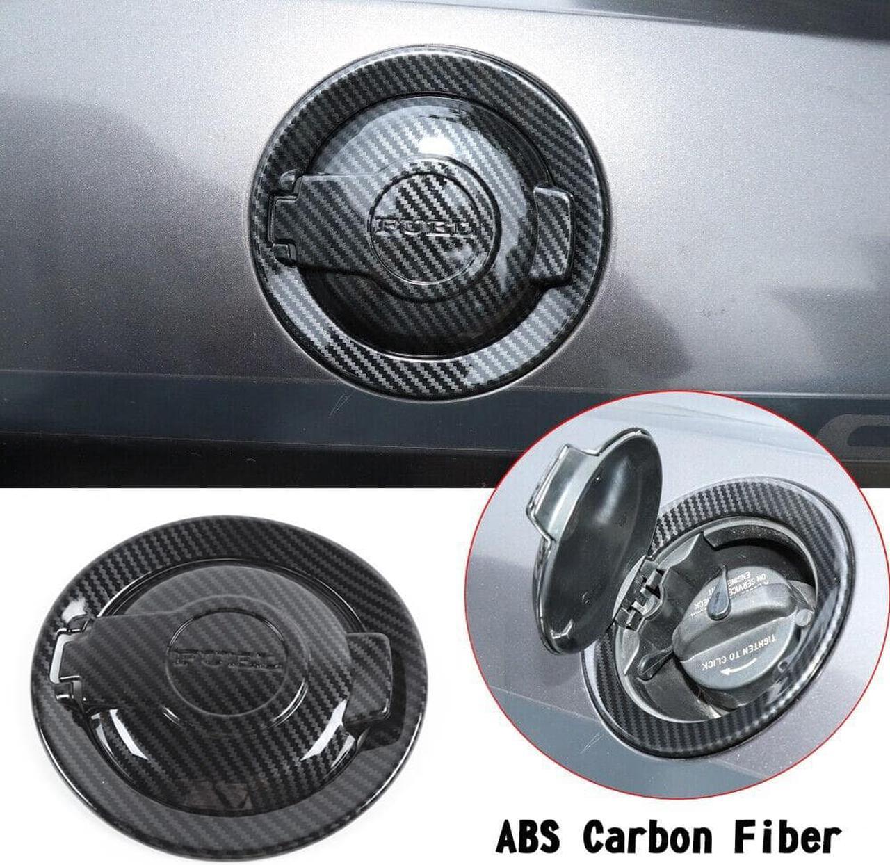 Acaigel 2Pcs Carbon Fiber ABS Fuel Tank Cover Door Gas Filler Cap For Challenger 2009+