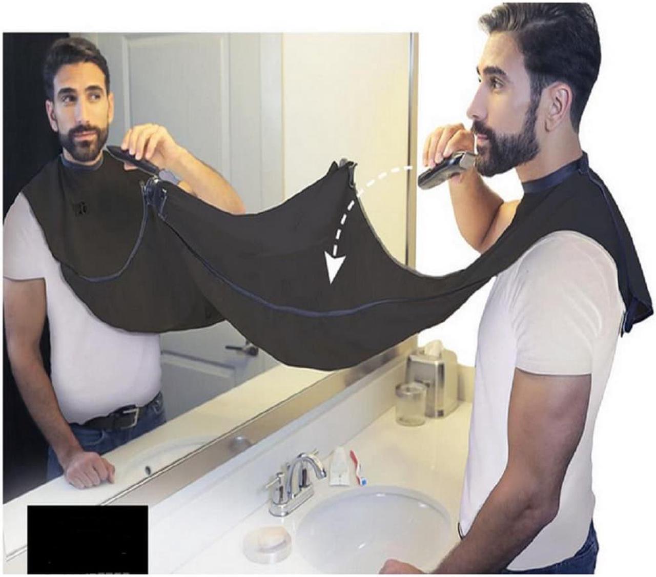 FYUU Facial Hair Trimming Shaving Apron Beard Whiskers Bib Cape for Men