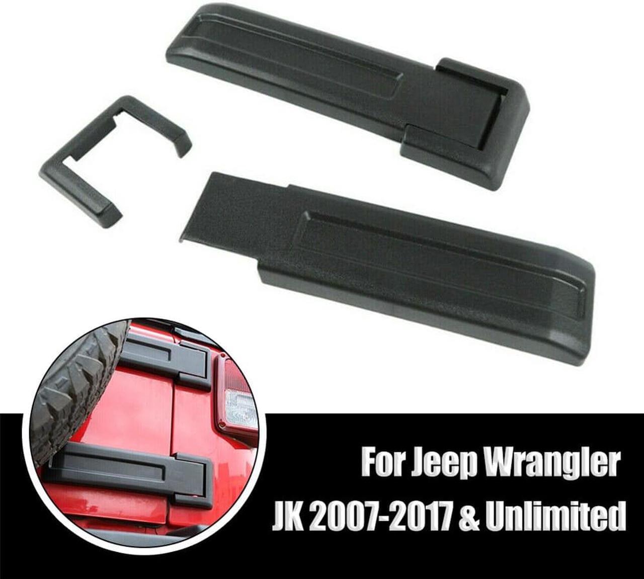 FYUU 2PCS Upper+Lower Tail Gate Hinge Covers For Jeep Wrangler JK JKU