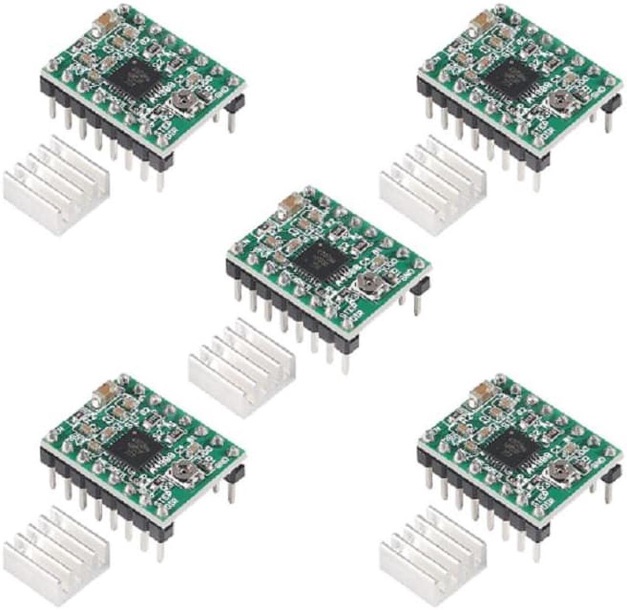 Acaigel 5Pcs A4988 Stepper Motor Driver Module with Heat Sink for 3D Printer Reprap