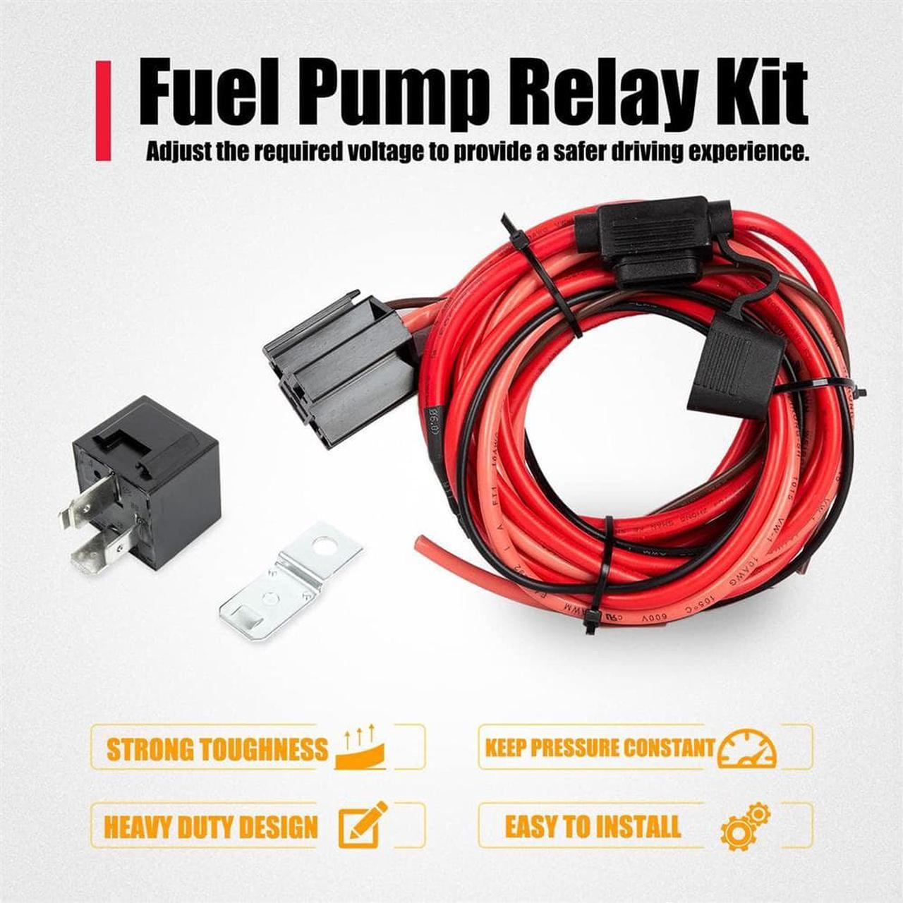 Acaigel 12V Electric Fuel Pump Relay Kit Fuel Pump Wiring Harness Kit