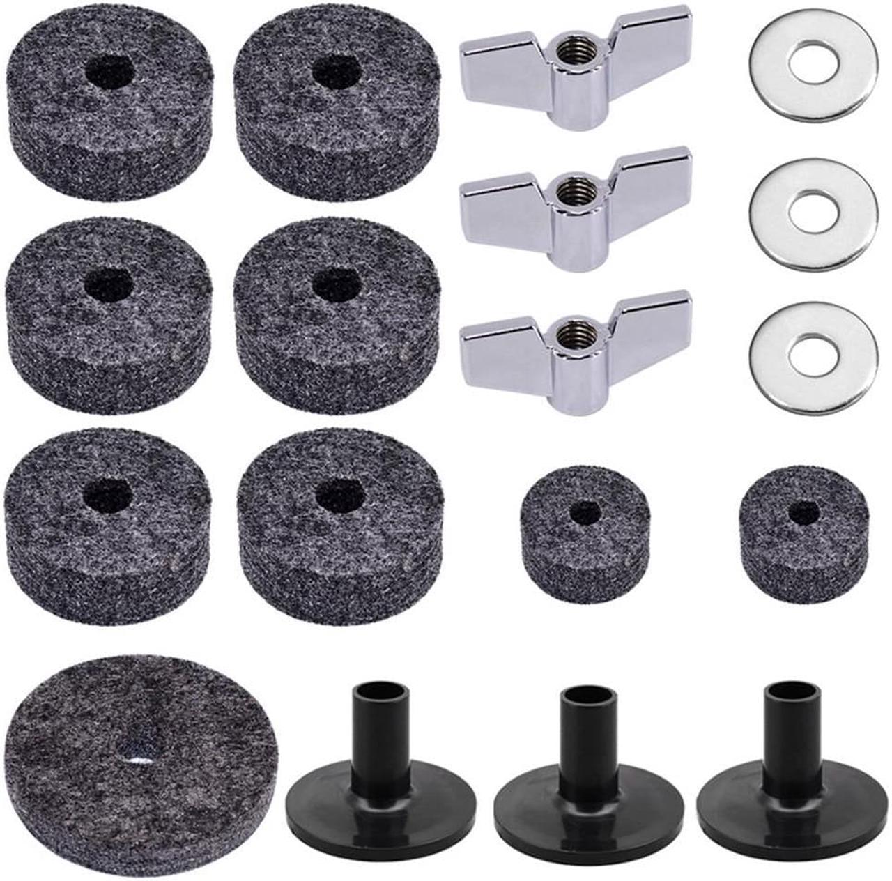 18Pcs Stand Felt Hi-Hat Clutch Cup Wing Nuts Sleeve Drum Accessory Kits