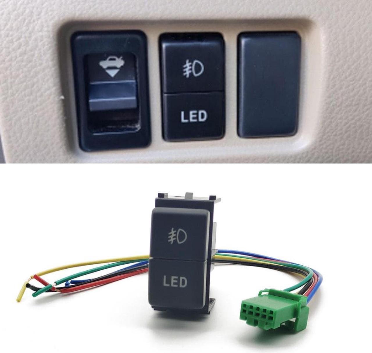 Acaigel Dual Key Switch Car Front Fog Light and LED Switch for Nissan Patrol Y61 Y62 Titan Xterra X-TRAIL Qhashqai 2008-2015