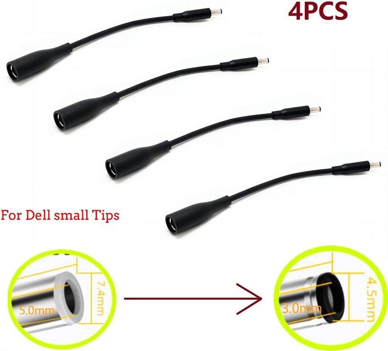 Acaigel 4Pcs DC Power Charger Adapter Converter Cable 7.4mm To 4.5mm For Dell Small Tips