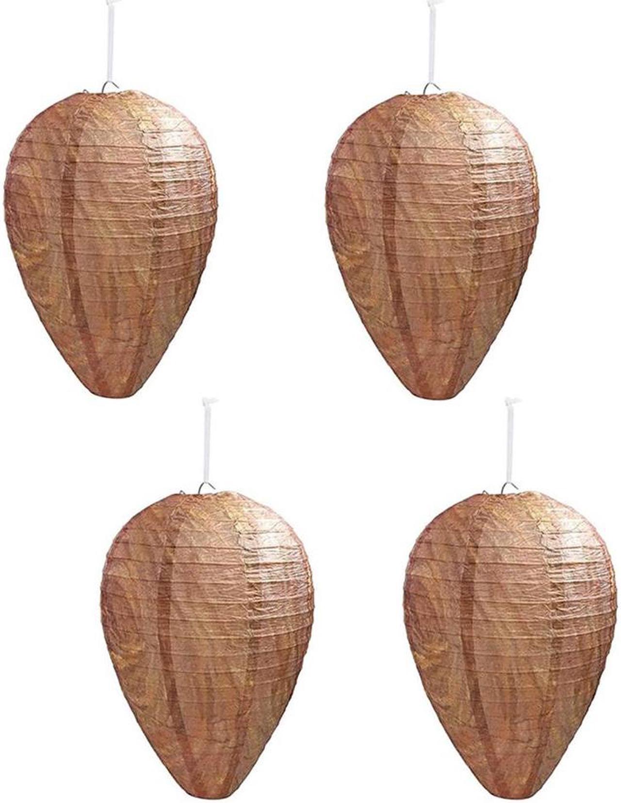 Acaigel 4 Pcs Wasp Nest Decoy Hanging Fake Wasp Nest Decoy Fake Trap