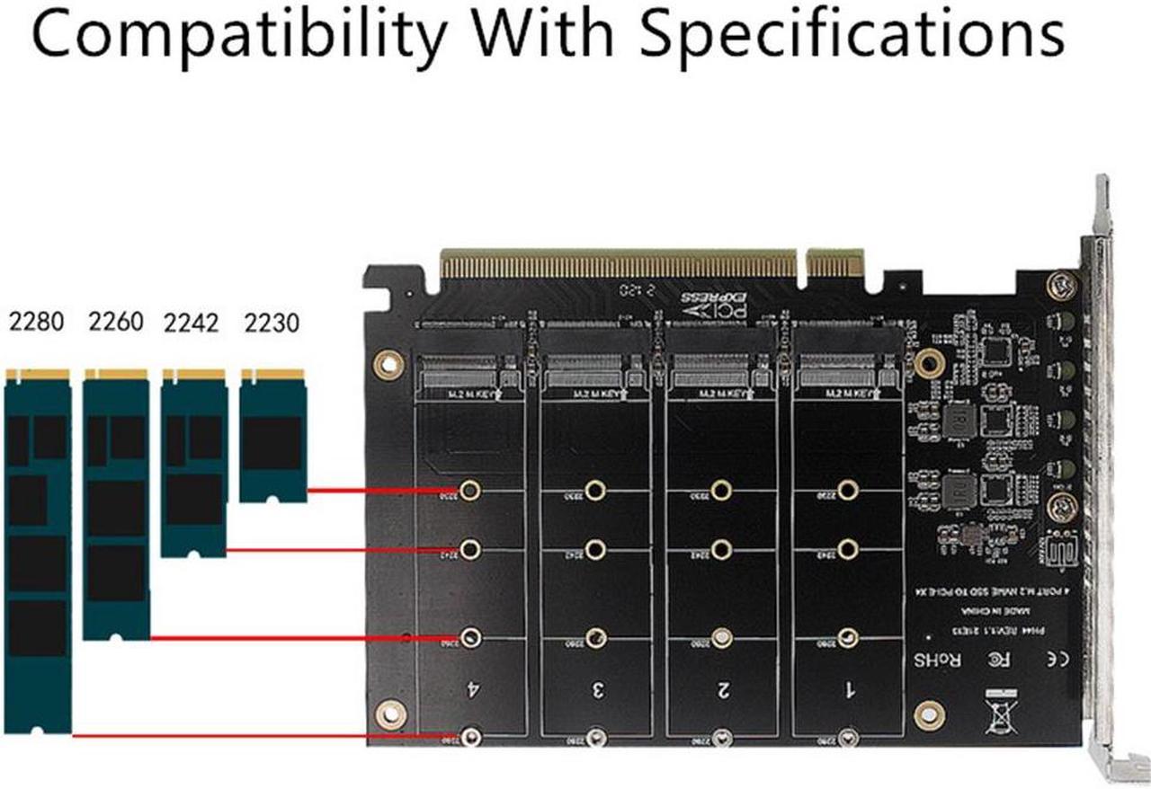 PCIEX16 NVME M2 MKEY SSD RAID Array Expansion Adapter Card Motherboard PCIE Split Card