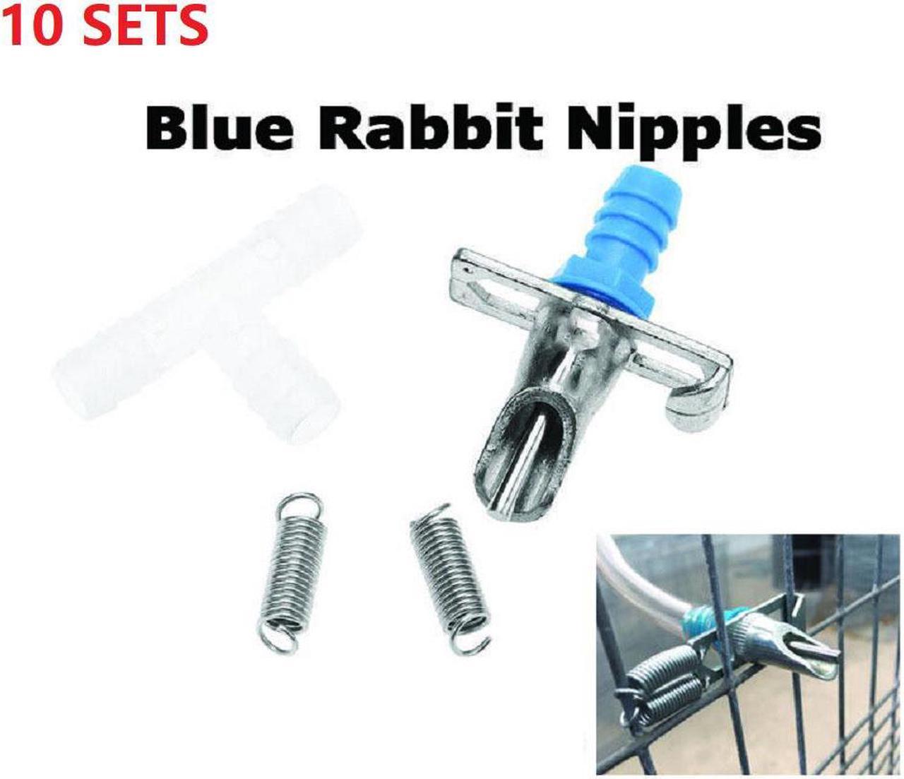 10 Sets Rabbit Water Nipple Drinker Feeders Automatic Waterer Guinea Ferrets Mice