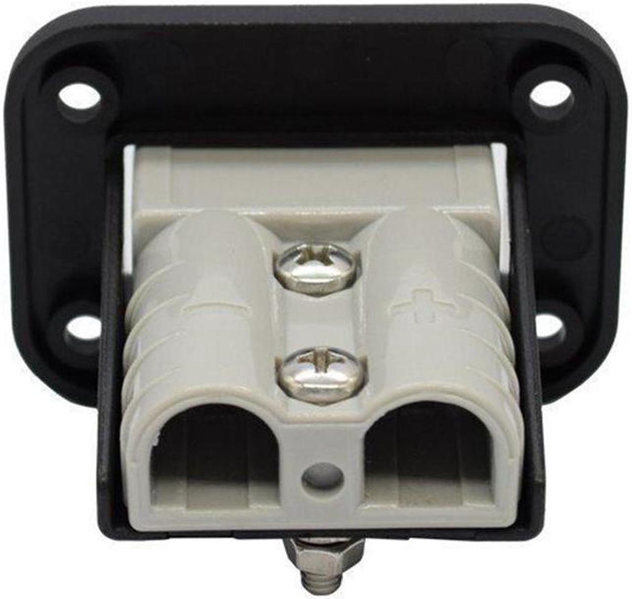 Acaigel Flush Mount 50A Connector Kit Mounting Bracket Panel Cover for Caravan Boat Truck for Anderson Plug