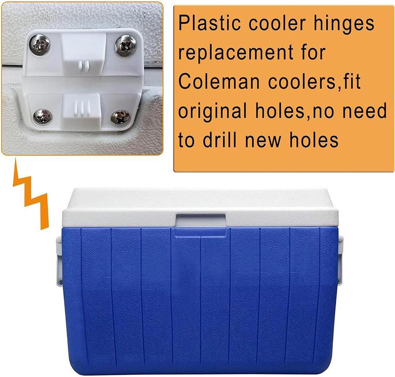 FYUU 4 Sets Plastic Cooler Hinges & Screws Set Compatible with Coleman Coolers