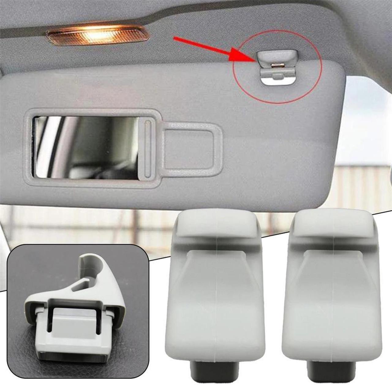 2Pcs Sun Visor Holder Clip Grey MR654343 For Mitsubishi Lancer Outlander Sport ASX