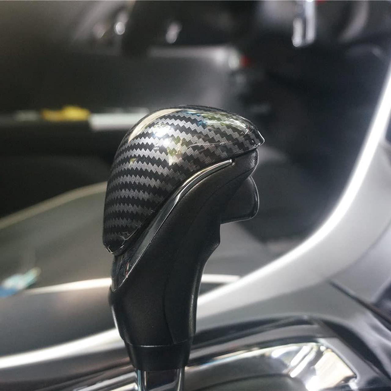 Carbon Fiber Look ABS Plastic Gear Shift Knob Cover For Honda Accord 2013-2017