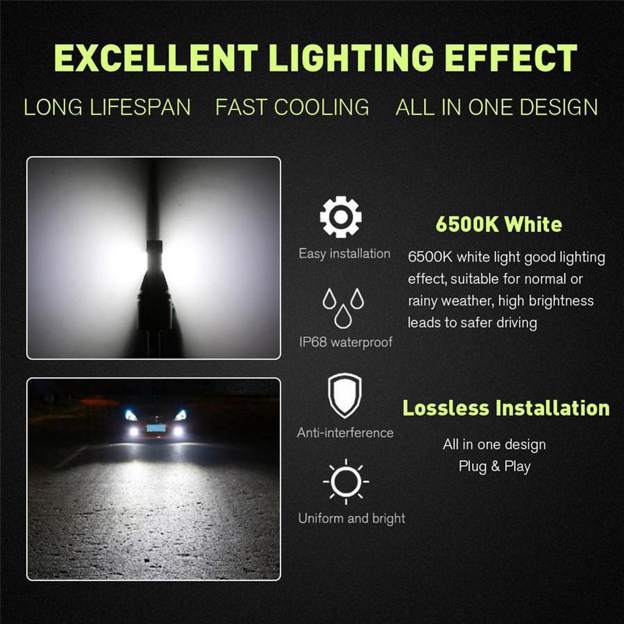 Alt view image 5 of 5 - Acaigel 160W H1 Led Bulbs Daytime Driving Fog Lights CSP Chip Super Bright 6000K White