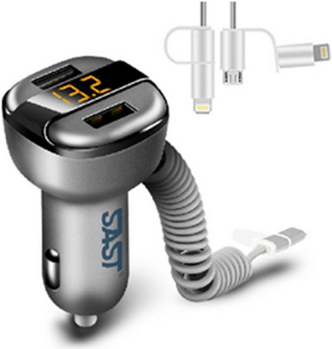 Alt view image 3 of 5 - Acaigel 2 Port USB In Car Charger 3.4A Fast Charger Adapter With LED Display Digital New